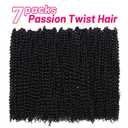 Dorsanee Passion Twist Hair 18 Inch 7 Packs Water Wave Crochet Hair Long Bohemian Curly Braiding Hair for Butterfly Locs, Faux Locs, Boho Style Spring Twist Crochet Braids (1B#)