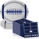 Football Oval Paper Plates Cowboys Party Plates and Napkins Football Party Decorations Game Time Theme Birthday Supplies 11inch Touchdown Dish Tray Dinnerware for Football Game Celebration, 25 Guest