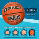 AND1 Supreme Grip Rubber Basketball: Official Regulation Size 7 (29.5 inches) - Deep Channel Construction Streetball, Made for Indoor Outdoor Basketball Games