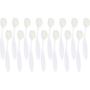 PATIKIL Blending Brushes for Crafts, 15 Pcs 4# Plastic Ink Blending Brushes Tool for Card Making Painting Card Making Stamping, White(White Hair)