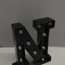 Light Up Black Alphabet Marquee Letters Sign LED Marquee Number Lights Sign for Night Light Home Bar Christmas Lamp Birthday Party Wedding Decoration N