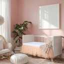 Pink Lace Crib Bed Skirts Double Layer Nursery Toddler Dust Ruffle Bedskirts 28''x 52'' Pink Tulle Lace Bedskirt for Boys Girls Nursery Toddler Bedskirt 14'' Drop Bed Skirt