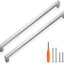 Cabinet Pulls Brushed Nickel Cabinet Handles Square Drawer Pulls, 5 Pack 13-4/5 Inch Stainless Steel Kitchen Door Cupboard Drawer Handles, Cabinet Hardware Handles, 352mm Hole Centers