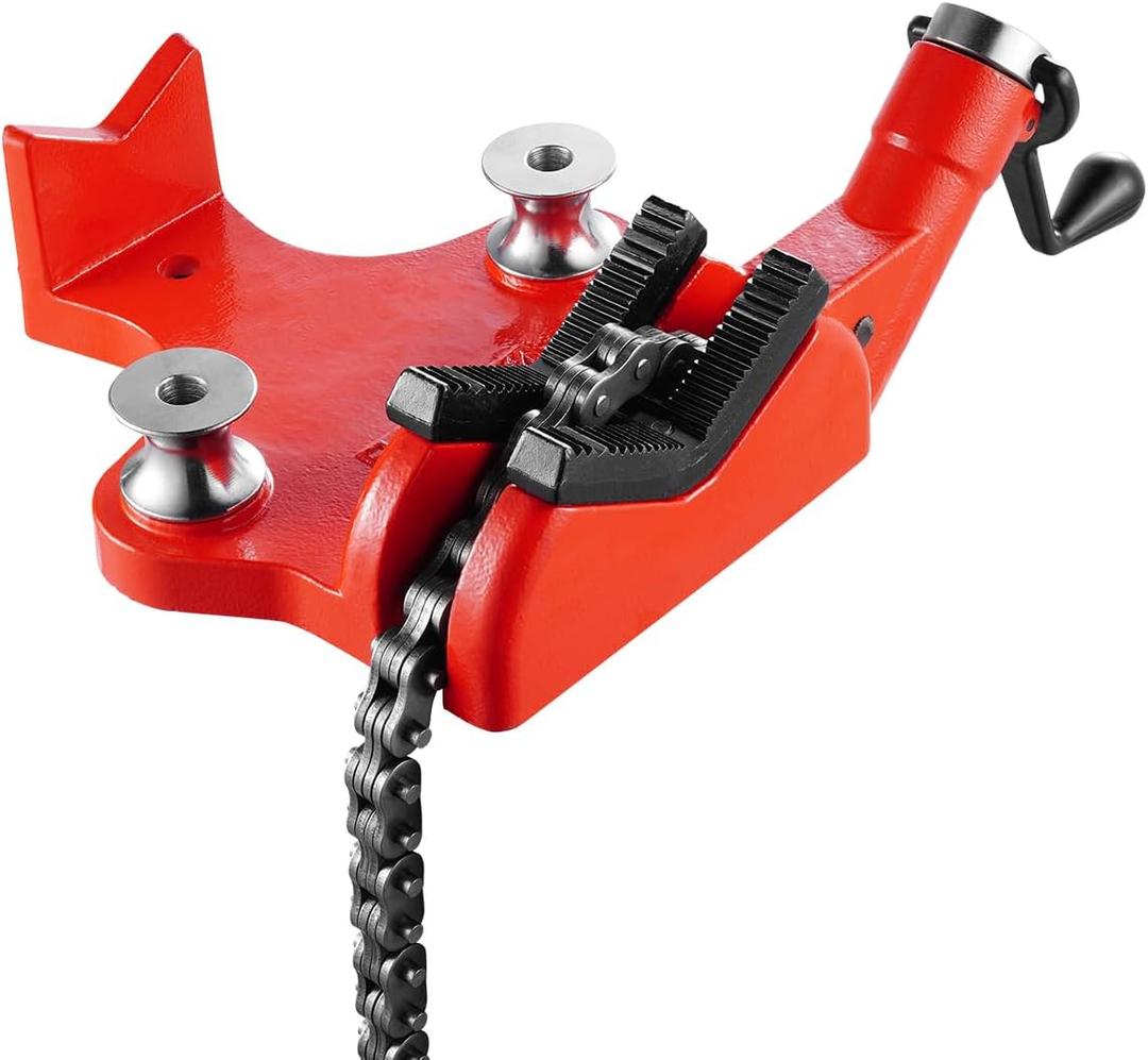 VEVOR Heavy-Duty Pipe Chain Vise, 1/2" - 8" Pipe Capacity, 34.6" Rugged Chain & Cast Iron Base, Industrial-Grade Pipe Clamping for Plumbing, Automotive Repairs, Metalworking