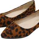Leopard Print Ballet Flat Shoes Women Classic Pointed Low Heel Mules Comfortable Wedding Party Shoes (9)