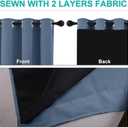 NICETOWN 100% Blackout Blind, Laundry Room Decor Window Treatment Curtains, Stone Blue, 1 PC, 52 inches x 90 inches, Thermal Insulated Energy Smart Drape and Drapery for Villa, Hall and Studio