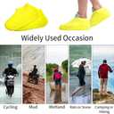 2 x Waterproof Silicone Shoe Covers for Rain,Reusable Non Slip Rubber Rain Shoe Cover Cycling Shoe Protectors Outdoor with Non-slip Sole Apply to Men,Women,Kids(Small Blue)