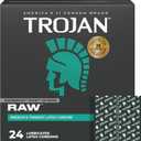 TROJAN BareSkin Raw Ultra Thin Condoms, Lubricated Thin Condoms for Men, America's #1 Condom Brand, 24 Count Pack