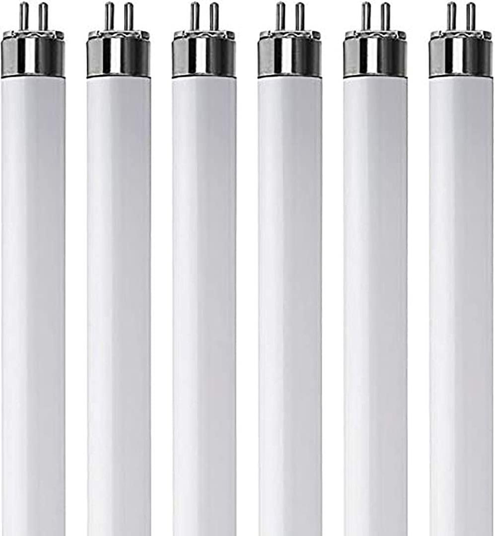 KOR (Pack of 6) F13T5/CW - T5 Fluorescent 4100K Cool White - 13 Watt - 21" Super Long Life Light Bulbs