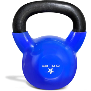 Yes4All Vinyl Coated Kettlebell Weights, Weight 30 Lb - Strength Training Kettlebells for Weightlifting, Conditioning, Strength & Core Training