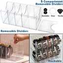 Belt Organizer - 2 Pack Clear Stackable Belt holder For Closet Drawer Storage - 5 Compartments with Removable Dividers, Multi-Purpose Display Bins With Inserts For Ties,Socks,underwear (2)