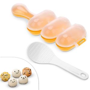 Rice Ball Mold with Paddle Spoon  Rice Ball Maker Mold for Temari Sushi, Yaki-Onigiri  Sushi Plates & DIY Kit, Designed for Creative Presentations on Sushi Plates, Great for Sushi Plate Decorating (1 Count (Pack of 1))
