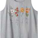 Faith Hope Love Summer Wildflower Christian Tee Floral Tank Top Gray XXL