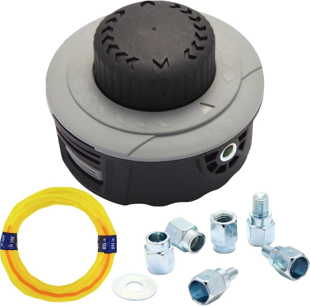 Quintillus H02 Weed Eater Head Universal Trimmer Head String Trimmer Head Bump Feed Weed Wacker Head Grass Trimmer Head Replacement for Weed Warrior, Echo, Husqvarna, Comes with .095 Trimmer Line (Gray)