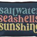 Beach Makeup Bag,Sunscreen Summer Travel Makeup Pouch,Saltwater Seashells Sunshine Travel Cosmetic Zipper Bags for Women,Beach Gifts for Women (Color-03)