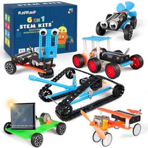 6-in-1 STEM Kit for Kids Ages 6-12, STEM Toys for Boys Ages 8-12, Robot Building Kit & Car Crafts for Kids, Science Activities Robotics Kits for 6 7 8 9 10 12 Year Old Boys Girl Birthday Gifts