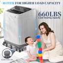 WBD WEIBIDA Upgraded Full-Size Washing Machine Base Stand with 4 Locking Wheels & 10 Strong Feet, 24-31" Fridge Stand Adjustable Flat Dolly Cart Mobile Base for Washer, Dryer, Refrigerator, Furniture