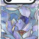 For iPhone 17 Pro Case, Hybrid Dual-Layer Soft Silicone and Hard Shell Durable Shockproof Phone Cover with Wildflower Design, Abstract Lotus