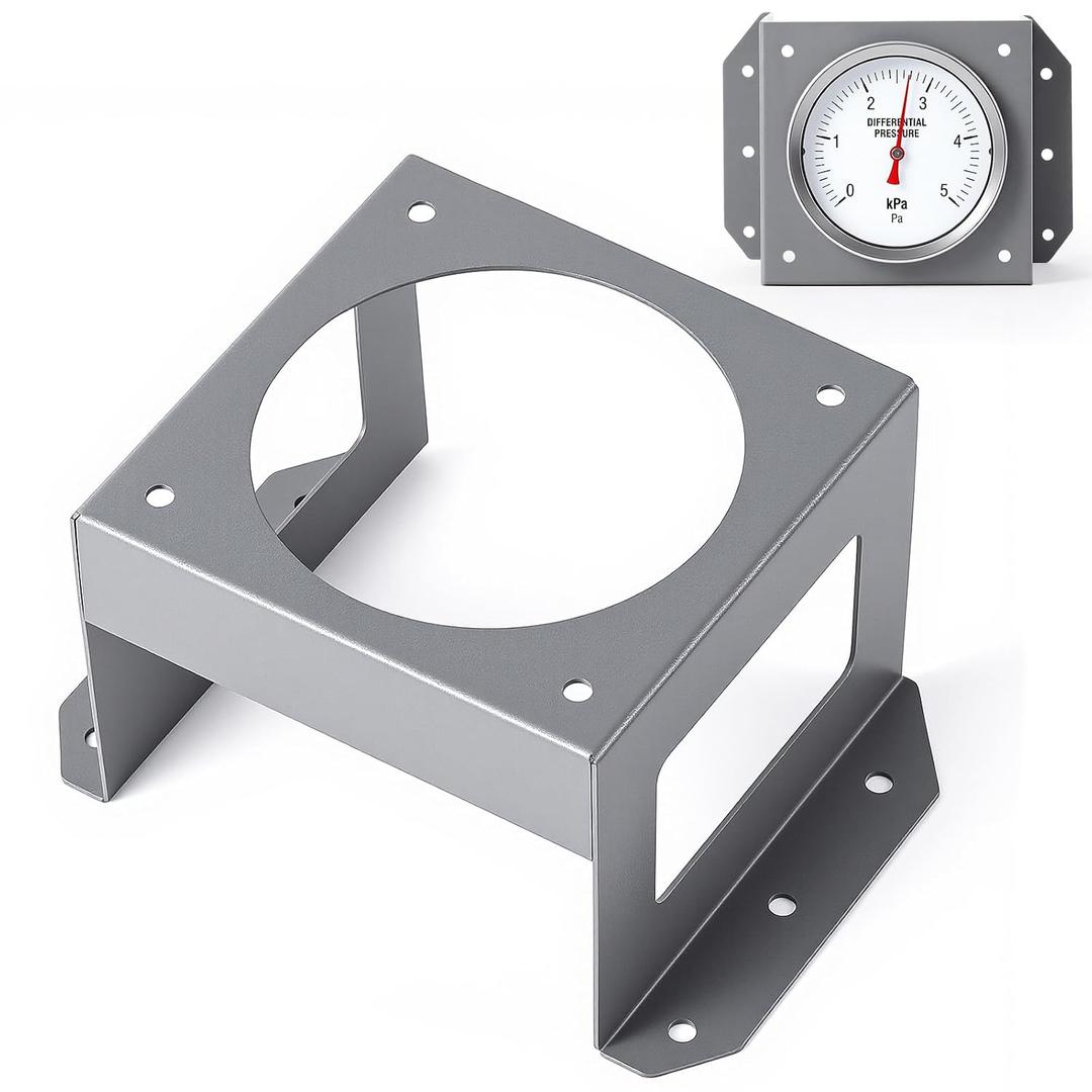 Hicarer Mounting Bracket for 4-3/4 inch Circular Differential Pressure Gauges, Heavy-Duty Steel Surface Mount Plate, Industrial Gauge Bracket for HVAC and Laboratory Instruments