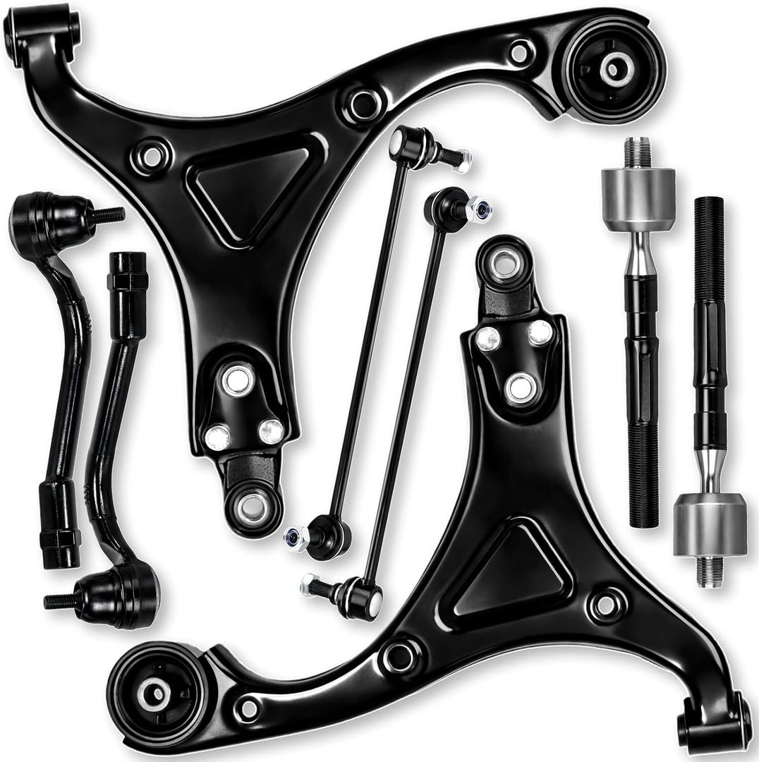 8pc Front Lower Control Arm Compatible with Fit for Hyundai Sonata 2011-2014 2011 2012 2013 2014 W/Ball Joint Tie Rod End Sway Bar End Link OE# K622360 K622361 K750436 ES800717 EV800974