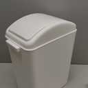 4.2 Gallon Plastic Swing Lid Trash Can, Small Garbage Can with Swing Top Lid, White