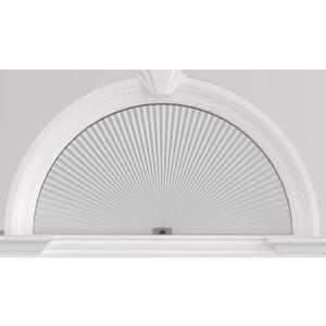 Myshade Arch Window Shades Half Circle Blackout Cellular Shades Cordless No Drill Blinds for Windows Half Moon Honeycomb Fabric No Tools Room Darkening Shades Easy Install (1PCS White 24" W X 12" H)