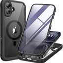 Miracase for iPhone 16 Case 6.1'', Full-Body Bumper Phone case with Built-in Full Glass Screen &Camera Control, No Gap, Compatible with MagSafe, Drop Proof 16 Cover, Black