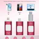Apple MFi Certified 256GB Flash Drive for iPhone Thumb Drive Photo Stick, USB Memory Stick iPhone Flash Drive for Photos Videos, High Speed Jump Drive Compatible for iPhone/iPad/Android/PC (Red)