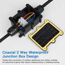 Helunsi 2 Pieces Waterproof IP68 External Junction Box, 2 Way Outdoor Junction Box, Underground Plug Line Coaxial Cable Connector Wire Range 5 to 15mm Electrical Power Cord Weatherproof Boxes - Black