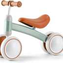 Baby Balance Bike for 1 Year Old Boys Girls, First Birthday Gift, 12-24 Months Toddler Bike, Toddler Balance Bike with 4 Silent Wheels, 1 Year Old Toys, Ride-on Toys, Children Walker No Pedal, Green