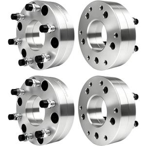 2 x 5x5 to 6x5.5 2" Wheel Spacers For Chevrolet For Dodge For GMC | Forged Spacers with 5 Lug 78.1mm 14x1.5 Studs | Silver Wheel Spacers Adapters 4PC