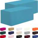 CXPSINC 2 Pack Fitted Table Clothes-96 x 30 Inch Rectangle Tablecloths for 8 Foot Tables, Washable Polyester 4FT Table Cover for Parties, Holiday Dinner, Wedding, Trade Show (Turquoise, 8FT | 2 Pack)