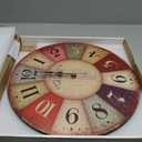 Farmhouse Wall Clocks for Living Room Decor Colorful Wall Clock Battery Operated 16 Inch Large Wall Clock Silent