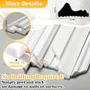 Colingmill 3 Sets Pre-Cut Wall Peel and Stick Trim Molding Wall Wainscoting Panels 3D Self Adhesive Baseboard Molding Trim for Interior Decoration Living Room Bedroom Accent (54 x 24 x 0.98 in,White)