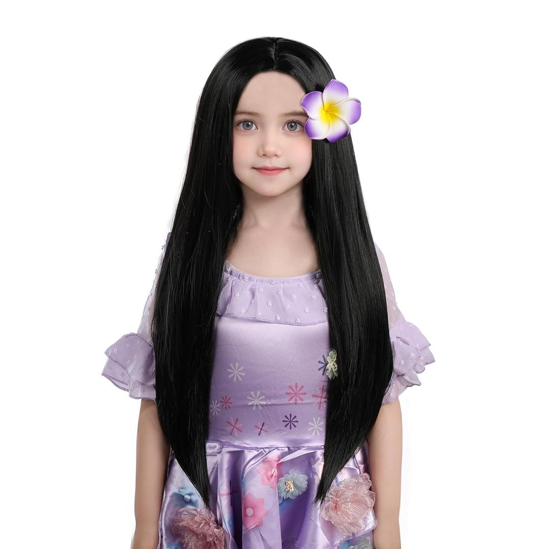Long Black Wig Straight Wigs For Kids Halloween costume Wigs For Kids
