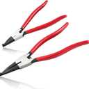 2 PCS Heavy Duty Lock Ring Pliers Set Flat Snap Ring Plier Special Circlip Pliers Reverse Retaining Ring Plier for Transmission Transfer Cases Ring Opening (8" & 11")