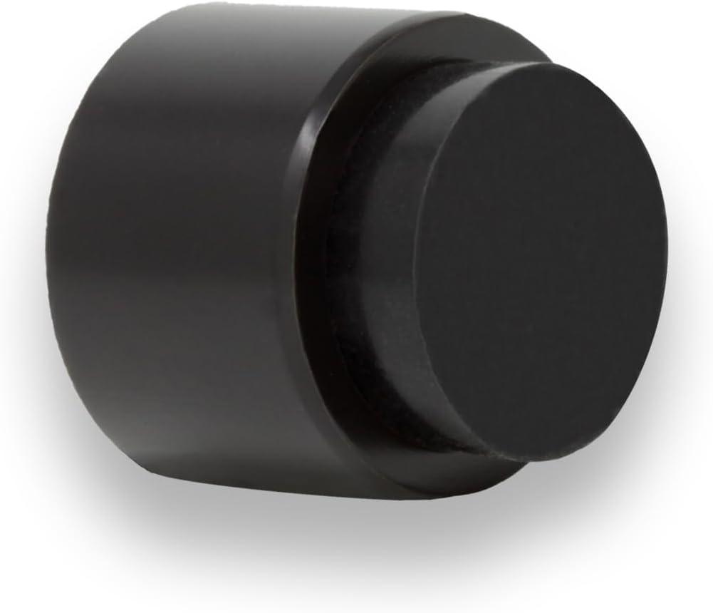 EVI Door Stoppers | Stainless Steel Door Handle Stopper - Adhesive and Screw Fastening - Protector Rubber - 1.1 x 1.1 Inch Black Door Stopper