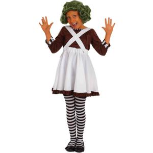 fun shack Girls Chocolate Factory Worker Halloween Costume, Kids Candy Movie Character Outfit for Trick-or-treating (X-Large)