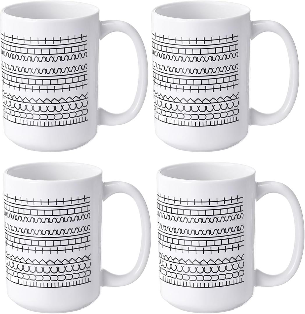 Lounsweer 4 Pieces Hidden Message Coffee Mugs 15 oz Funny Secret Messages Ceramic Mugs Sarcastic White Elephant Gifts for Family Coworkers Friends Office Funny Prank Gag for Birthday(White)