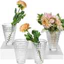 Baderke 4 Pcs Clear Glass Crystal Vases for Flowers Modern Boho Style Small Glass Bud Vases in Bulk for Wedding House Gift Living Room Bedroom Kitchen Dining Table Mantle(5.5 Inch)