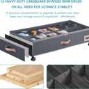 Under Bed Shoe Storage with Wheels, Set of 2, Fit 12 Pairs, Dorm Room Essentials, Shoe Organizer Under Bed Solution with Clear Window, Breathable, Shoe Organizer for Closet (black)