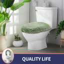 Luxury Soft Microfiber Toilet Lid Cover Machine Washable Solid Toilet Seat Cover 17.5" x 15" Adjustable Rubber Backing Fits Most 16-17.5" L x 14-16" W Round Oblong and Elongated Toilet Seat