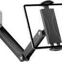 Tablet Wall Mount for iPad with Quick Release, Foldable Lighweight Metal Wall Tablet Holder with Adjustable Arm, Compatible with 4-11'' iPad Galaxy Tab Kindle Black