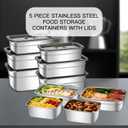 Stainless Steel Food Storage Containers Set of 10,Airtight Leakproof Meal Prep Containers with Lids, Reusable Stackable Lunch Boxes for Food Organization, Freezer & Dishwasher Safe