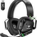 WESEARY Wireless Gaming Headset 2.4GHz & Bluetooth 5.4 Gaming Headphones with ENC Mic, Ultra-Low Latency, Stereo Sound, Soft Earmuffs, Wireless Headsets for PS5, PS4, Switch, PC, Mac (Black)