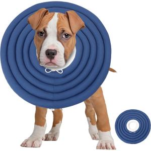Soft Dog Cones, Recovery Dog Donut Collar After Surgery- Cone of Shame Alternative, Pet Elizabethan E-Collar Anti-Bite Lick Wound Healing Adjustable for Large Dogs, 4XL (Blue, XXXXL)