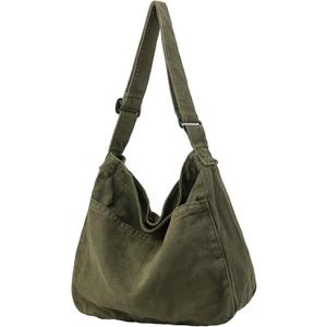 Canvas Tote Bag Casual Hobo Crossbody Shoulder Bag for Women and Men Large Purse Messenger Bag Travel Work