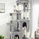 Globlazer Cat Tower for Indoor Cats, Heavy Duty Cat Trees for Large Cats Adult Big Cats Maine Coon Cat Tree Tower with Scratching Post, Extra Large Top Perch, Cat Condos, F61, Light Grey, 61inch