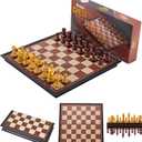 Chess Sets Magnetic Board Games  9.5 Inches Travel Chess Set for Teenager & Adults, WoodenStyle Folding Portable Chess Gifts Classic 2Player Strategy Family Game for Beginner and Professional