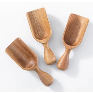 Wooden Scoops for Canisters 3PCS Wooden Scoop for Jars Acacia Small Measuring Spoons for Ground Coffee Scoops Shovel Kitchen Scooping for Tea Powder & Bath Salt Laundry Detergent Shove- Multipurpose